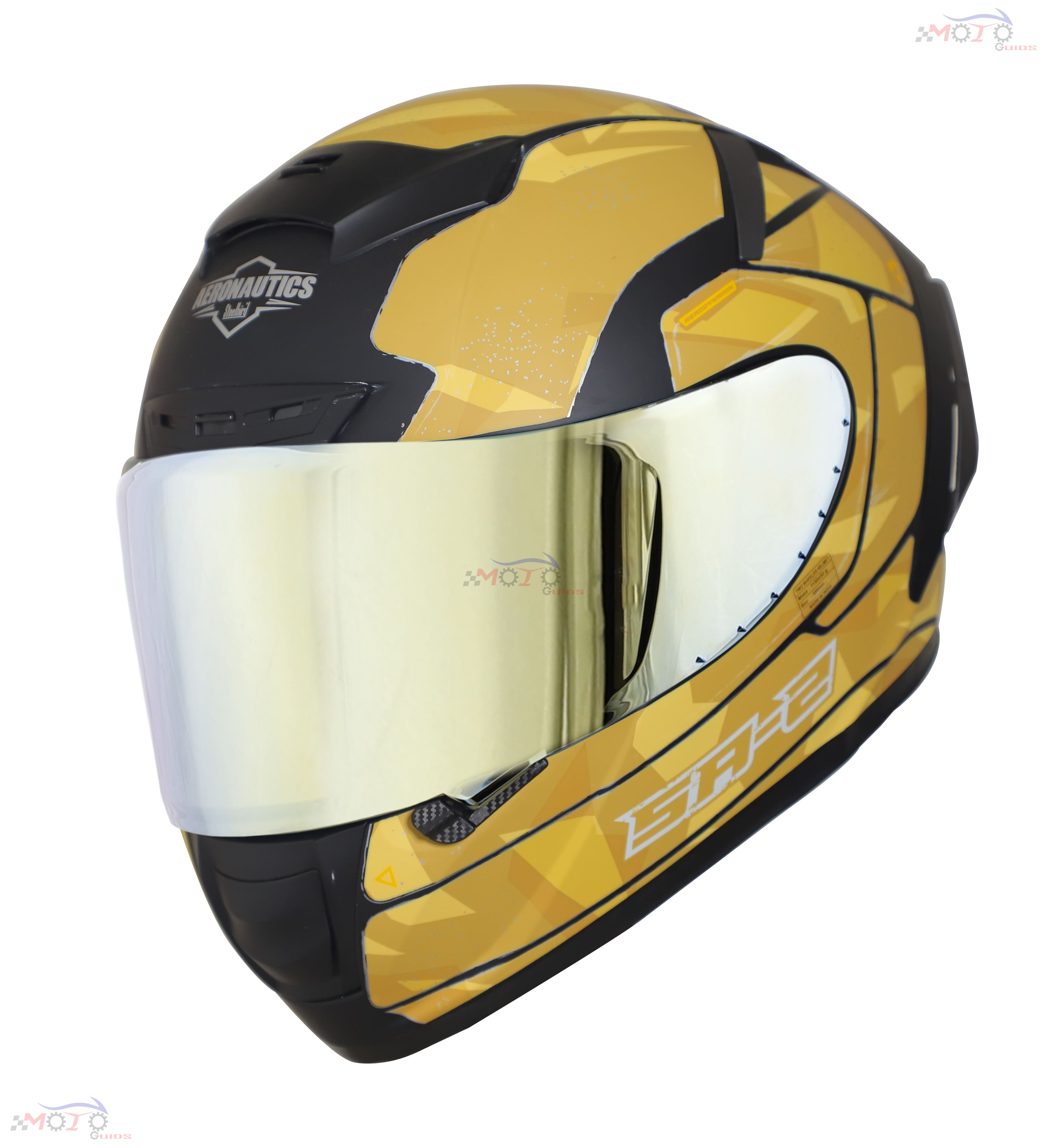 SA-2 ESCAPE GOLD CHROME VISOR (FITTED WITH CLEAR WITH EXTRA CHROME VISOR FREE)